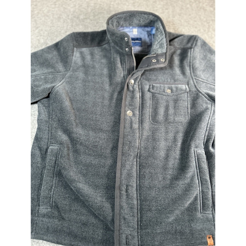 Tommy Bahama fleece jacket‎ gray soft lining zip and button large